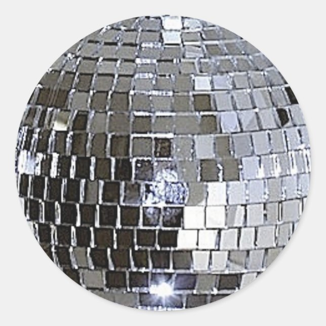 Adesivo Redondo Silver Disco Ball (Frente)