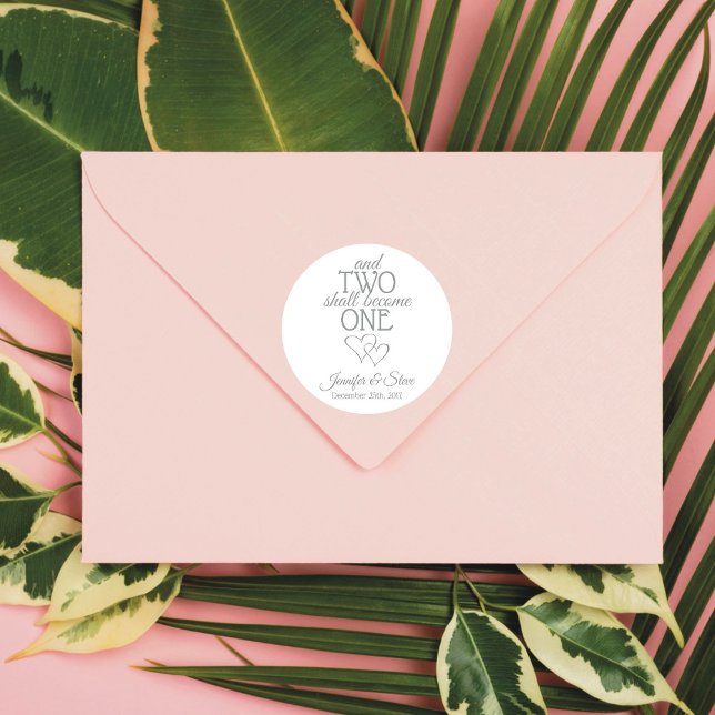 Adesivo Redondo Silver Dois Torna-Se Um Pau De Casamento (Criador carregado)