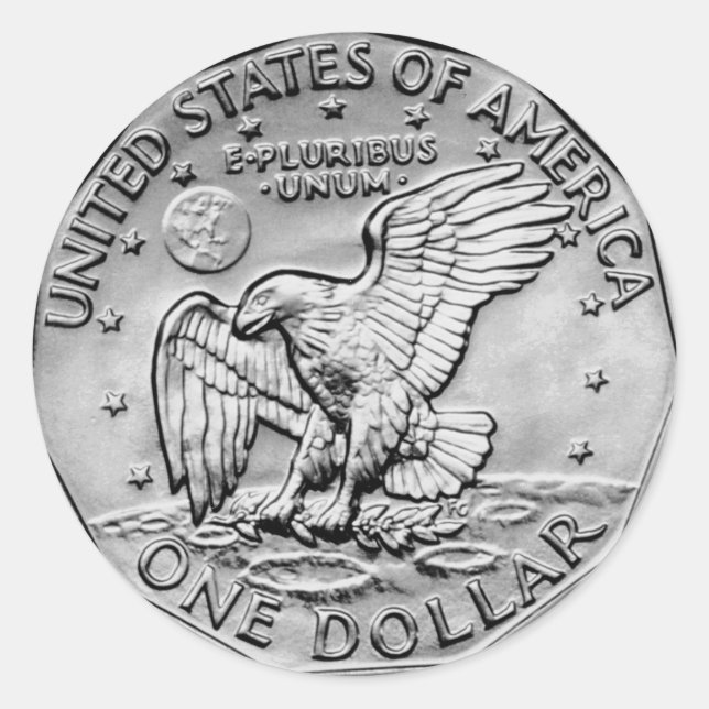 Adesivo Redondo Silver Dollar EUA (Frente)