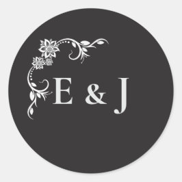 Adesivo Redondo Silver Elegance Collection Wedding Round Sticker