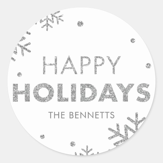 Adesivo Redondo Silver Faux Silver do Sticker Faux (Frente)