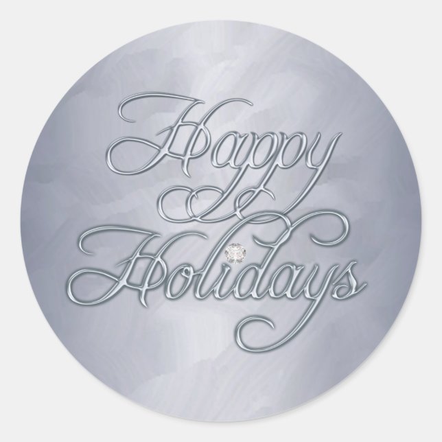 Adesivo Redondo Silver Foil Happy Holiders (Frente)