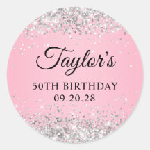 Silver Glitter Rosa 50º Aniversário
