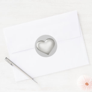 Adesivo Redondo Silver Heart