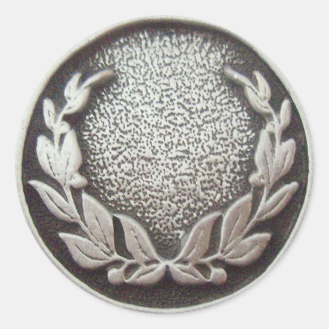 Adesivo Redondo Silver Laurel Wreath Sticker (Frente)