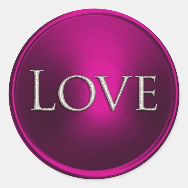 Adesivo Redondo Silver Love Envelope Seal (Frente)