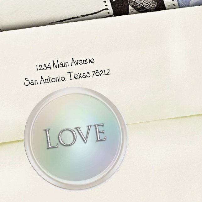 Adesivo Redondo Silver Love Envelope Seal (Criador carregado)