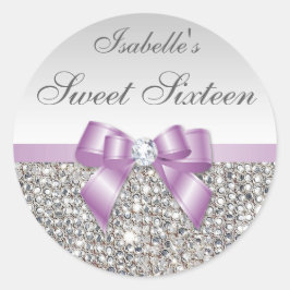 Adesivo Redondo Silver Sequins Lilac Arco Diamond Doce Dezesseis