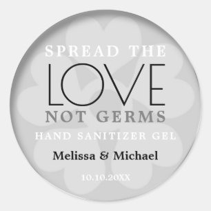 Adesivo Redondo Silver Spread Love Mand Sanitizer Casamento Favor
