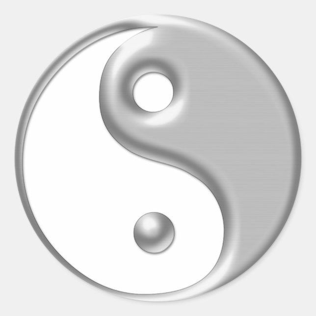Adesivo Redondo Silver Ying Yang (Frente)