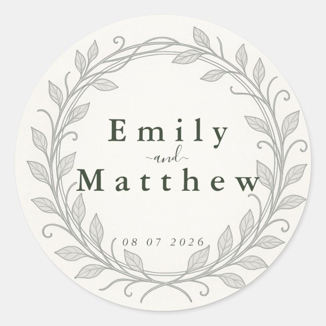 Adesivo Redondo Silverleaf Elven Wedding (Frente)