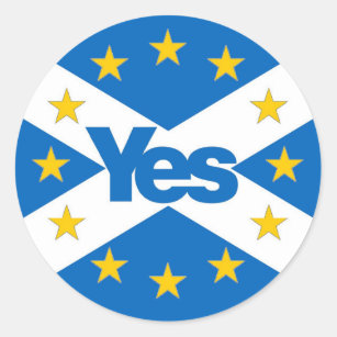Adesivo Redondo Sim à bandeira independente de Scotland do europeu