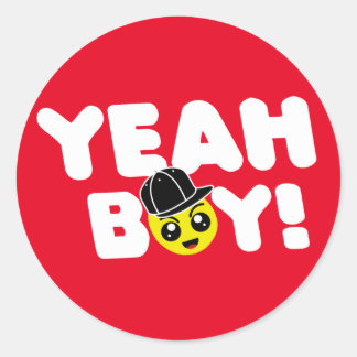 Adesivo Redondo Sim Boy Emoji Face Bashin Bros Gamer