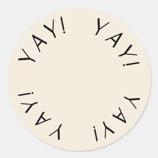 Adesivo Redondo Sim! Design Simples Mínimo Obrigado, Sticker (Frente)