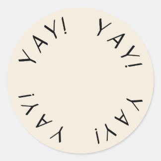 Adesivo Redondo Sim! Design Simples Mínimo Obrigado, Sticker