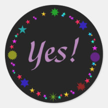 Sim! Em Estrelas Retrorísticas Coloridas em Pentes