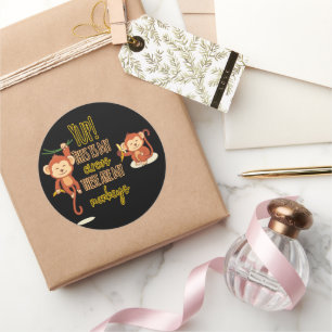 Adesivo Redondo Sim! Este é meu circo Estes são meus dois macacos