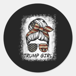 Adesivo Redondo Sim, Eu Sou Uma Garota Idiota A Superar - Trump 20