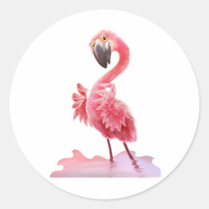 Adesivo Redondo Sim Flamingo!