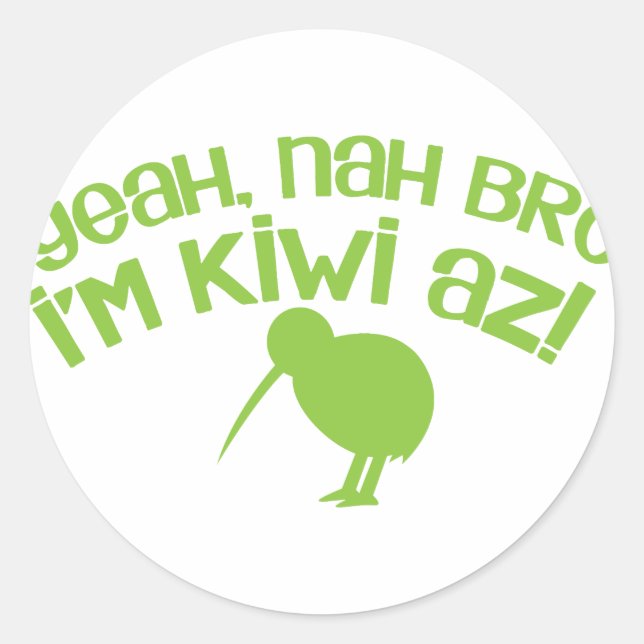 Adesivo Redondo Sim, irmão, sou kiwi (Frente)