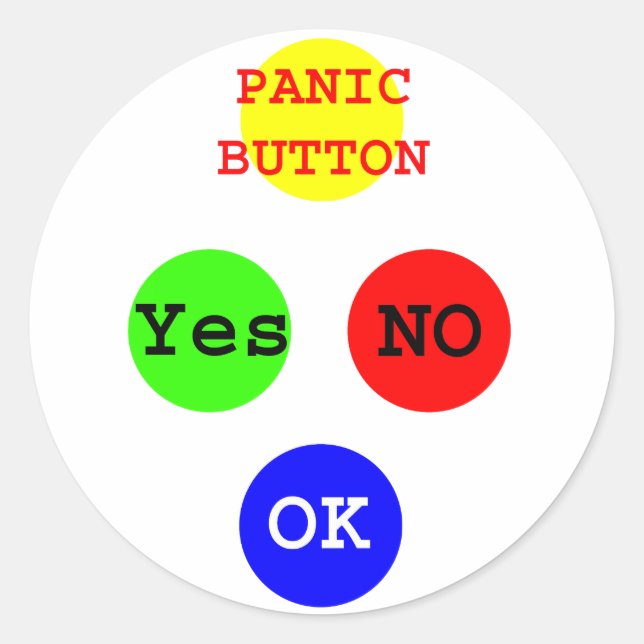 Adesivo Redondo Sim Não Botões O MUSEUM Zazzle Oferece (Frente)