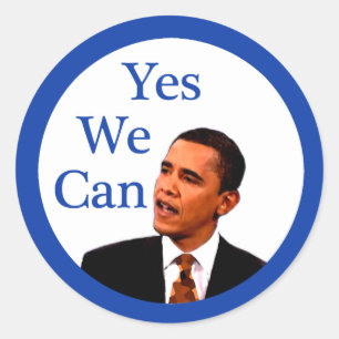 Adesivo Redondo Sim nós podemos Barack Obama 2008