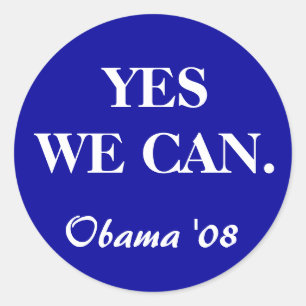 Adesivo Redondo SIM NÓS PODEMOS., Obama '08