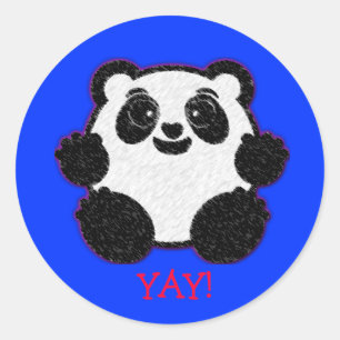 Adesivo Redondo Sim! Panda Sticker
