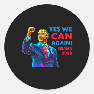 Adesivo Redondo Sim Podemos Novamente Obama 2028 Campanha Política
