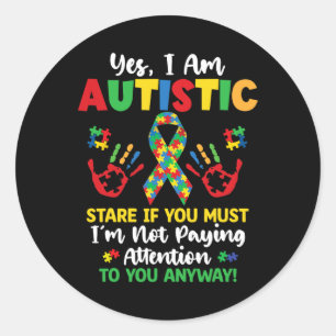 Adesivo Redondo Sim Sou Autista Autismo Sensibilização Crianças Me