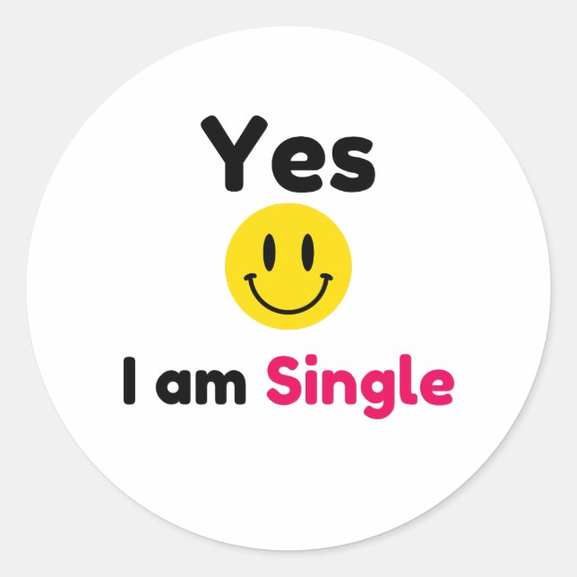 Adesivo Redondo Sim, sou design solteiro (Frente)