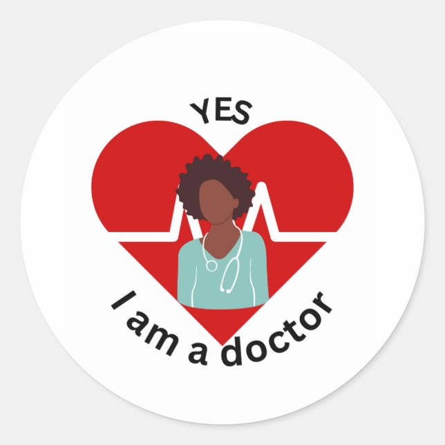Adesivo Redondo Sim, sou médica (Frente)
