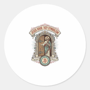 Adesivo Redondo Simbolismo da Chave da Porta de Jesus Simbolismo d