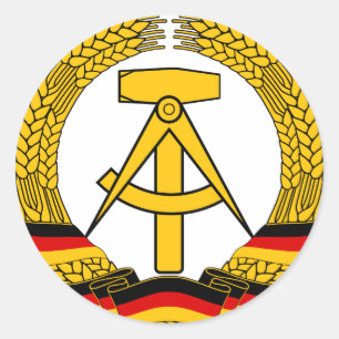 Adesivo Redondo Simbolize o der RDA - emblema nacional do GDR