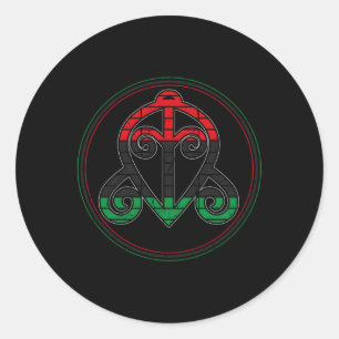 Adesivo Redondo Símbolo Adinkra Ou Símbolo Da África Ocidental Ou