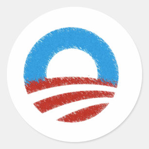 Adesivo Redondo Símbolo afligido de Obama