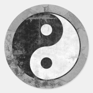 Adesivo Redondo Símbolo afligido de Yin Yang