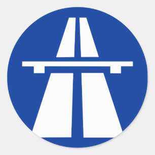Adesivo Redondo Símbolo alemão Autobahn