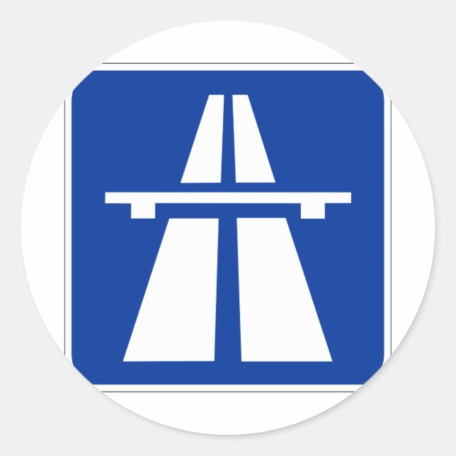 Adesivo Redondo Símbolo alemão Autobahn (Frente)