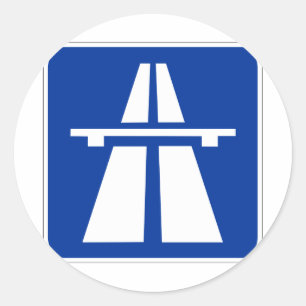 Adesivo Redondo Símbolo alemão Autobahn