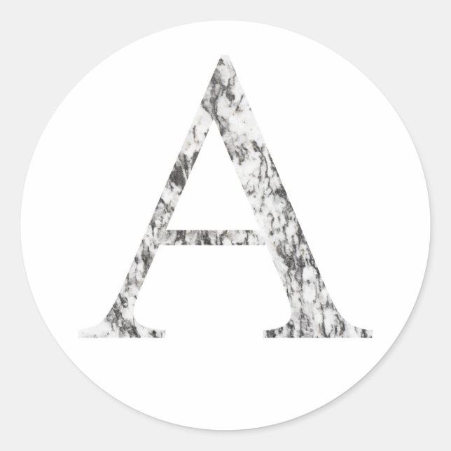 Adesivo Redondo Símbolo alfabético de mármore | Alfabeto Grego (Frente)