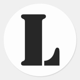 Adesivo Redondo Símbolo alfabético por Janz - Letra L Branco
