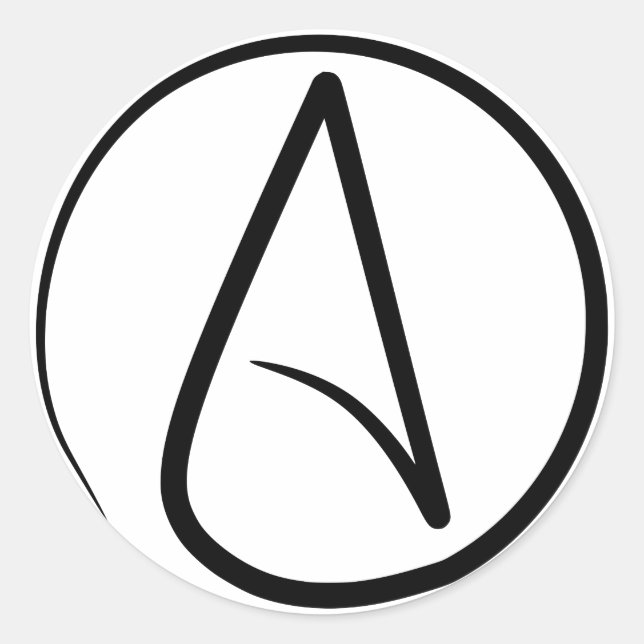 Adesivo Redondo Símbolo Ateísmo (Frente)