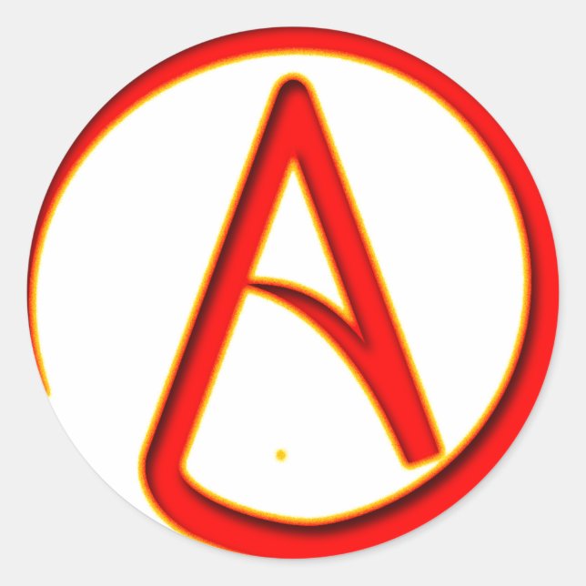 Adesivo Redondo Símbolo Ateísmo (Frente)