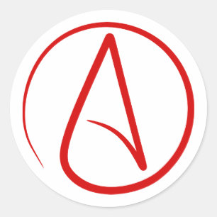 Adesivo Redondo símbolo ateísmo religioso