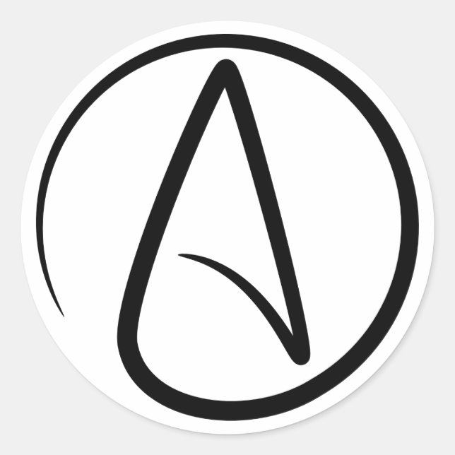 Adesivo Redondo Símbolo Ateísmo - Símbolo Ateísta (Frente)