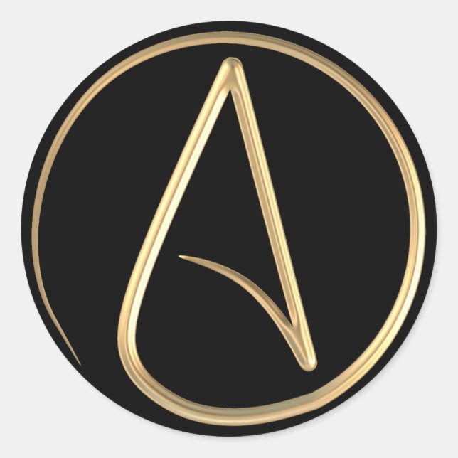 Adesivo Redondo Símbolo ateu (Frente)