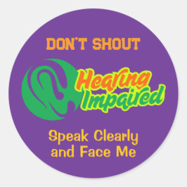 Adesivo Redondo Símbolo auditivo corrompido - Elegante Design