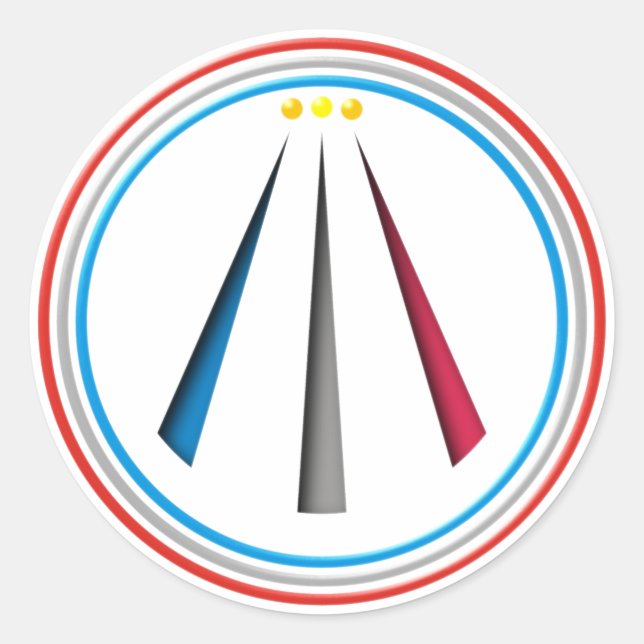 Adesivo Redondo Símbolo Awen Neo druida bardo (Frente)