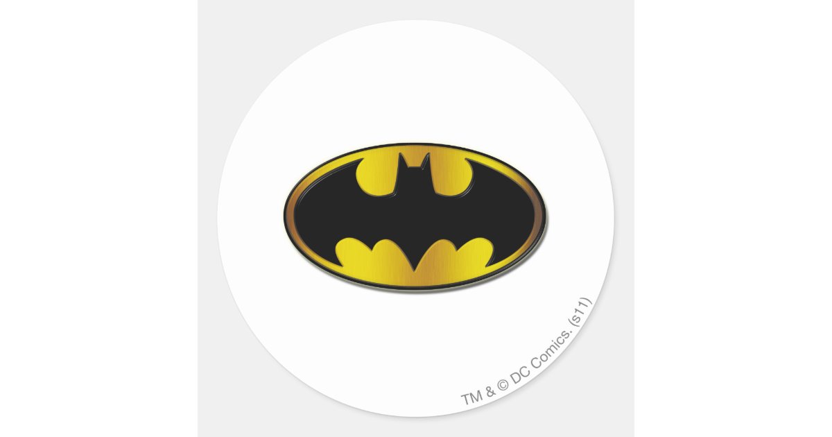 Adesivo Redondo Símbolo Batman | Logotipo de gradiente oval | Zazzle Brasil